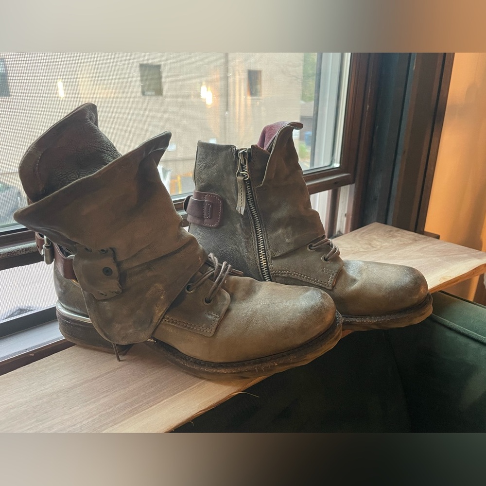 A.S. 98 Simon Leather Biker Boots EU 38 US 8